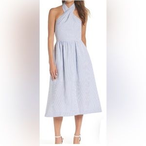 J. Crew seersucker halter dress size 8. Worn twice! Great condition!
